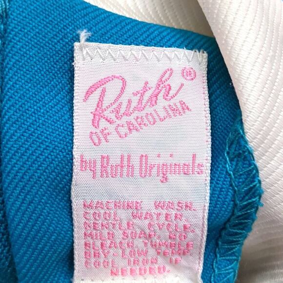 Vintage Ruth of Carolina Dress Girls Size 7-8 Teal Pleated Mock Neck - Picture 6 of 6